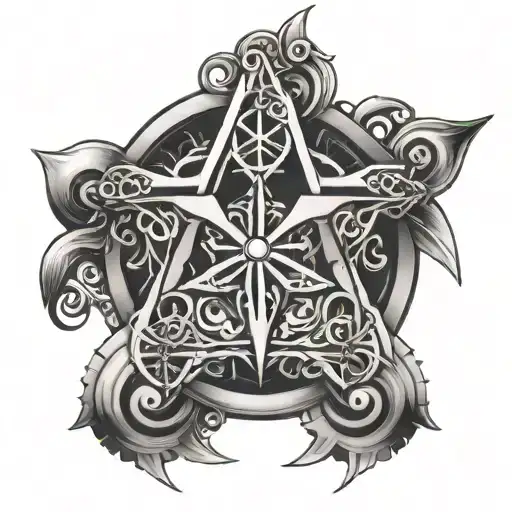 ophanim angle  wheel tattoo design idea