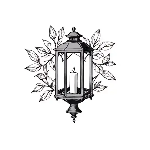 memorial lantern with candle for my mom tattoo design idea