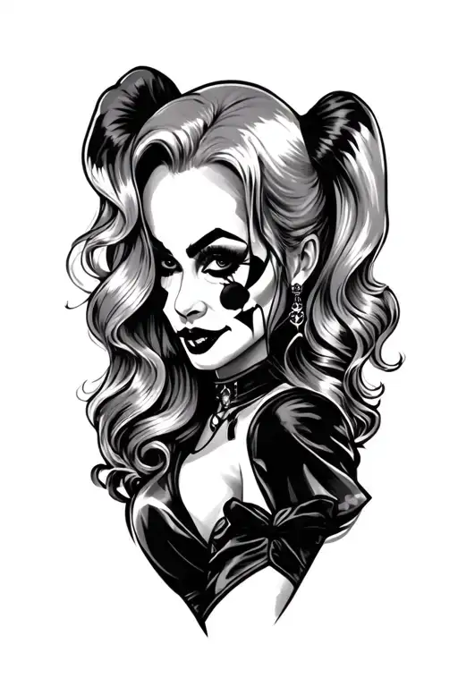 harley quinn tattoo design idea