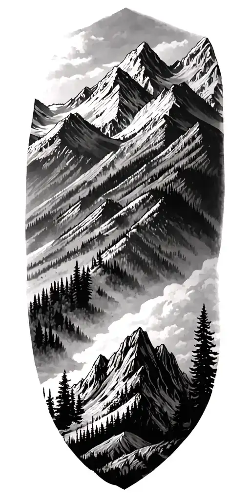 idaho mountains tattoo design idea