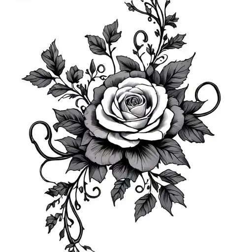 wedding garter around with winding flowers/vines coming out of it, should be a little naughty tattoo design idea