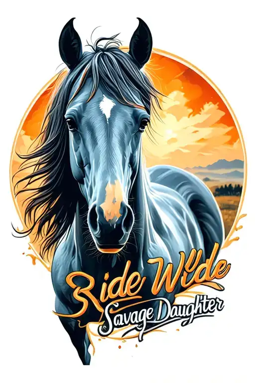 "Ride Wilde Savage Daughter" "Ride Wilde Savage Daughter" horse tattoo design idea