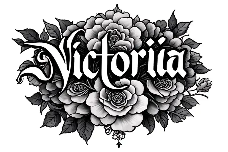 Victoria Name Girl tattoo design idea