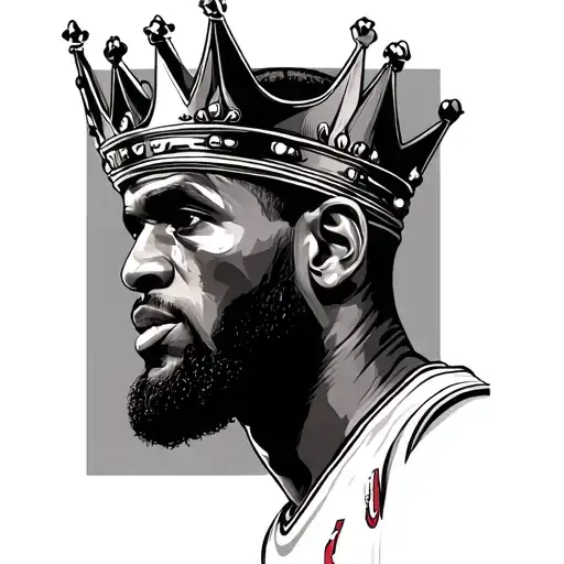 lebron james crown tattoo design idea