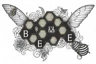 beehive text gothic letters tattoo design idea