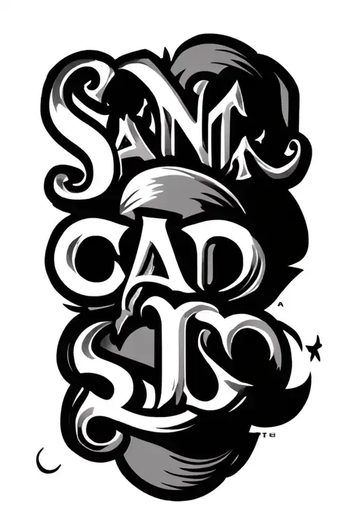 text SANTOS tattoo design idea