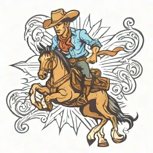 cowboy cross made tattoo design idea