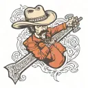 cowboy cross made tattoo design idea