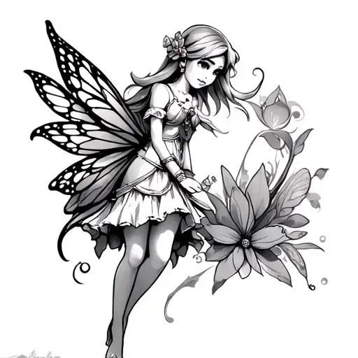 zelda fairy tattoo design idea