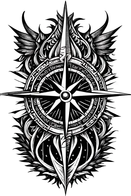 norse compass tattoo design idea