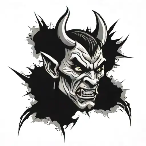 manchester united devil ripped tattoo design idea