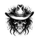 cross with cowboy hat  tattoo design idea