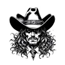 cross with cowboy hat  tattoo design idea