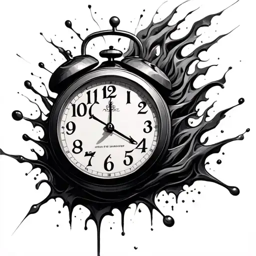 Time isnt real clock melting tattoo design idea