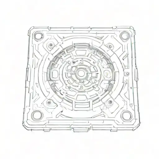 Square socket pressure plate LGA AM5 tattoo design idea