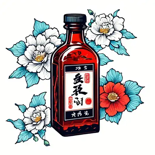 mock bottle brick tattoo design idea