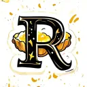 dumpling with a cursiv letter R tattoo design idea