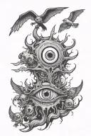 tattoo with many creepy eyes horror  tattoo design idea