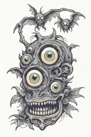 tattoo with many creepy eyes horror  tattoo design idea