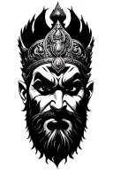 king ravana 10 head anda law quin tattoo design idea