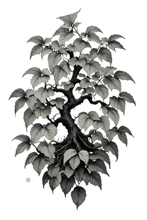 poison ivy tree tattoo design idea