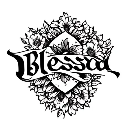 "blessed" blessed tattoo tattoo design idea