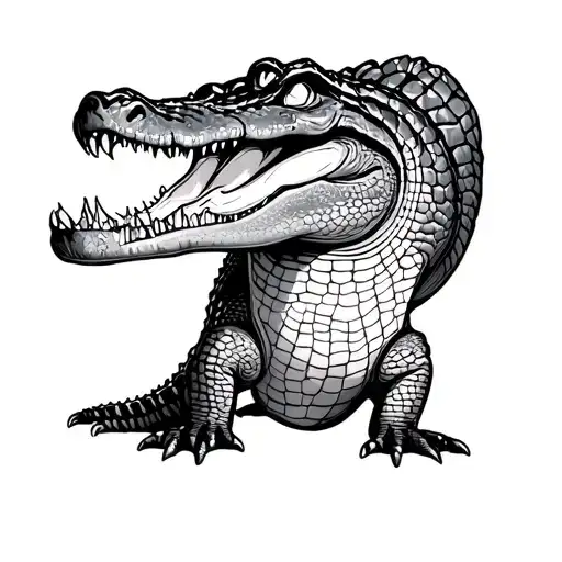 suitcase made of alligator  tattoo design idea