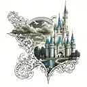 Cinderella castle tattoo design idea