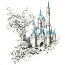 Cinderella castle tattoo design idea