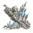 Cinderella castle tattoo design idea