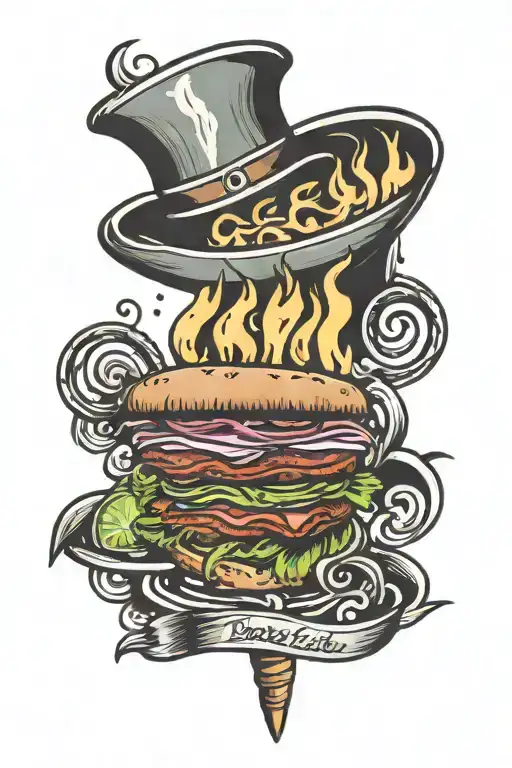 doner kebab fire berlin tattoo design idea