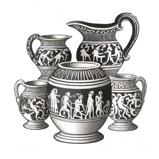 greek pottery depicting scenes tattoo design idea