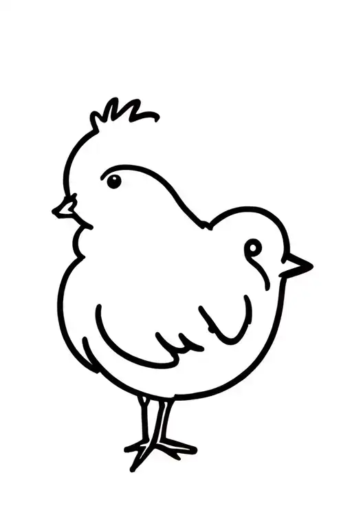 simple baby chicken tattoo design idea