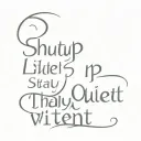 shut up and listen keep watching stay quiet tattoo design idea