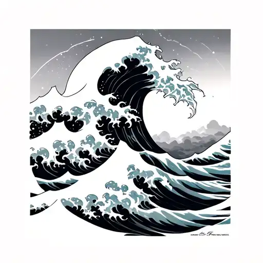 Great Wave tattoo design idea