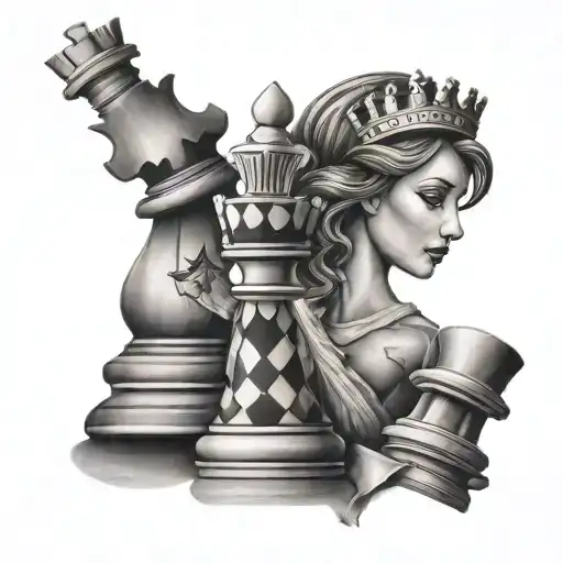 A tattoo for a woman loyalty over love using chess pieces   tattoo design idea