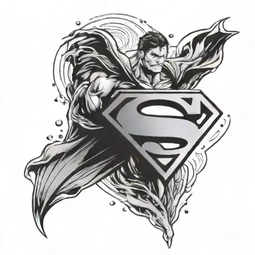 Superman heart shaped l tattoo design idea