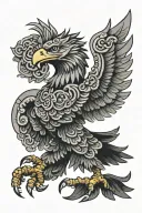 mayan eagle hidden letters PBCGMA tattoo design idea