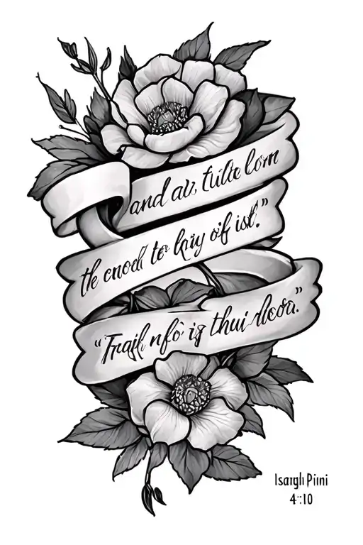 Isaiah  41:10 with Frangipini tattoo design idea