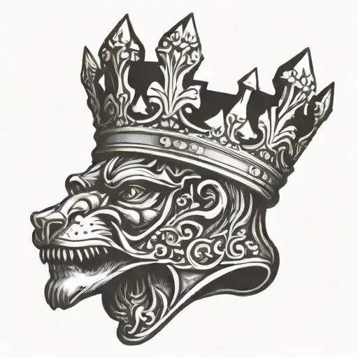 pawn with king's crown tattoo design idea