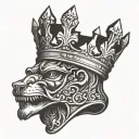 pawn with king's crown tattoo design idea