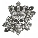 pawn with king's crown tattoo design idea