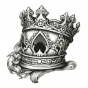 pawn with king's crown tattoo design idea