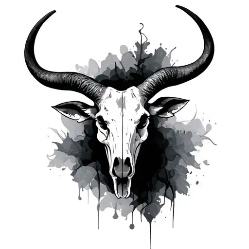 Eland skull tattoo design idea