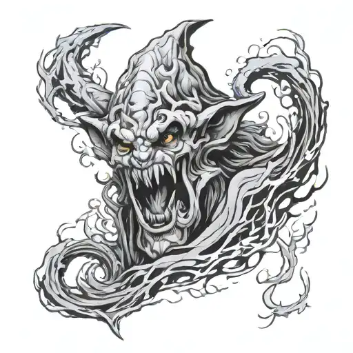 Balrog head moria door gandalf tattoo design idea
