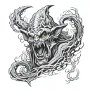 Balrog head moria door gandalf tattoo design idea