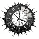 A Simplistic cracked or broken clock dial tattoo design idea