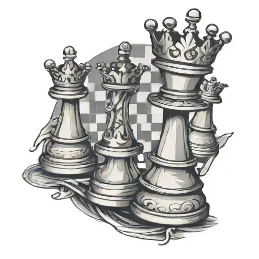 queen chess piece tattoo design idea
