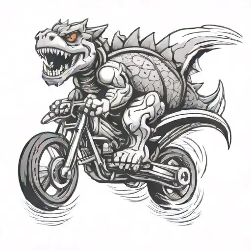 dry bowser riding pipe frame kart tattoo design idea