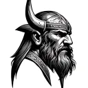 viking warrior head facing foward tattoo design idea